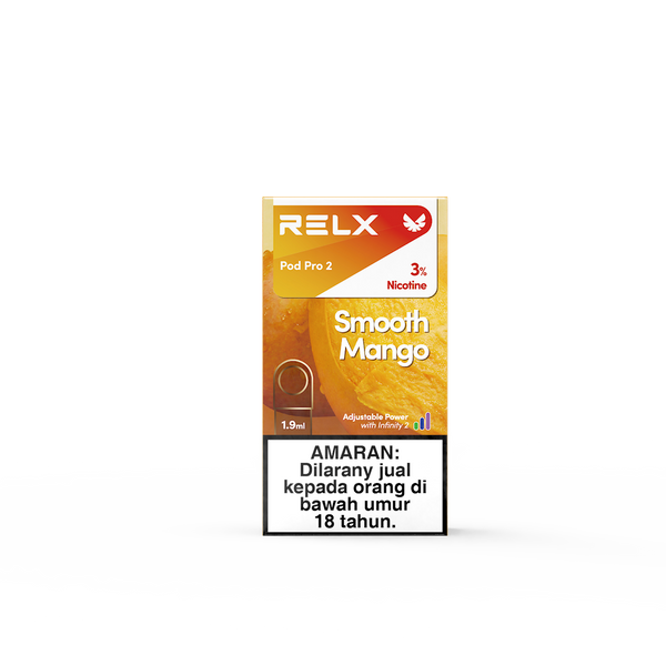 RELX MY Pod Pro 2 Smooth Mango Package Price RM15 悦刻雾化弹1颗装芒果冰激淋3%尼古丁价格15马币
