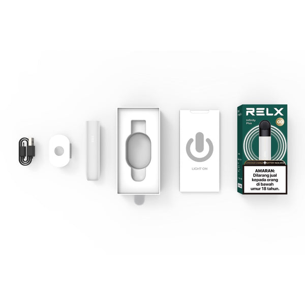 RELX MY Infinity Plus White Package Diagram
