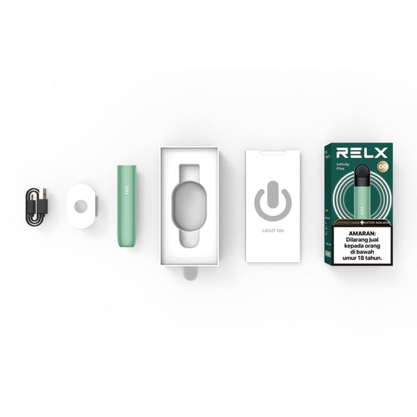 RELX Malaysia MY Infinity Plus Vape Pen Morning Dew Green Diagram USB-C Charging Type
