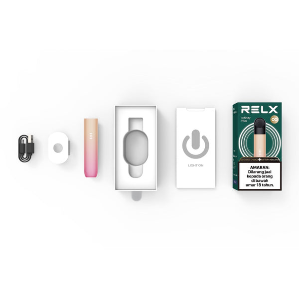 RELX Malaysia MY Infinity Plus Vape Pen Pink Gradient Diagram USB-C Charging Type
