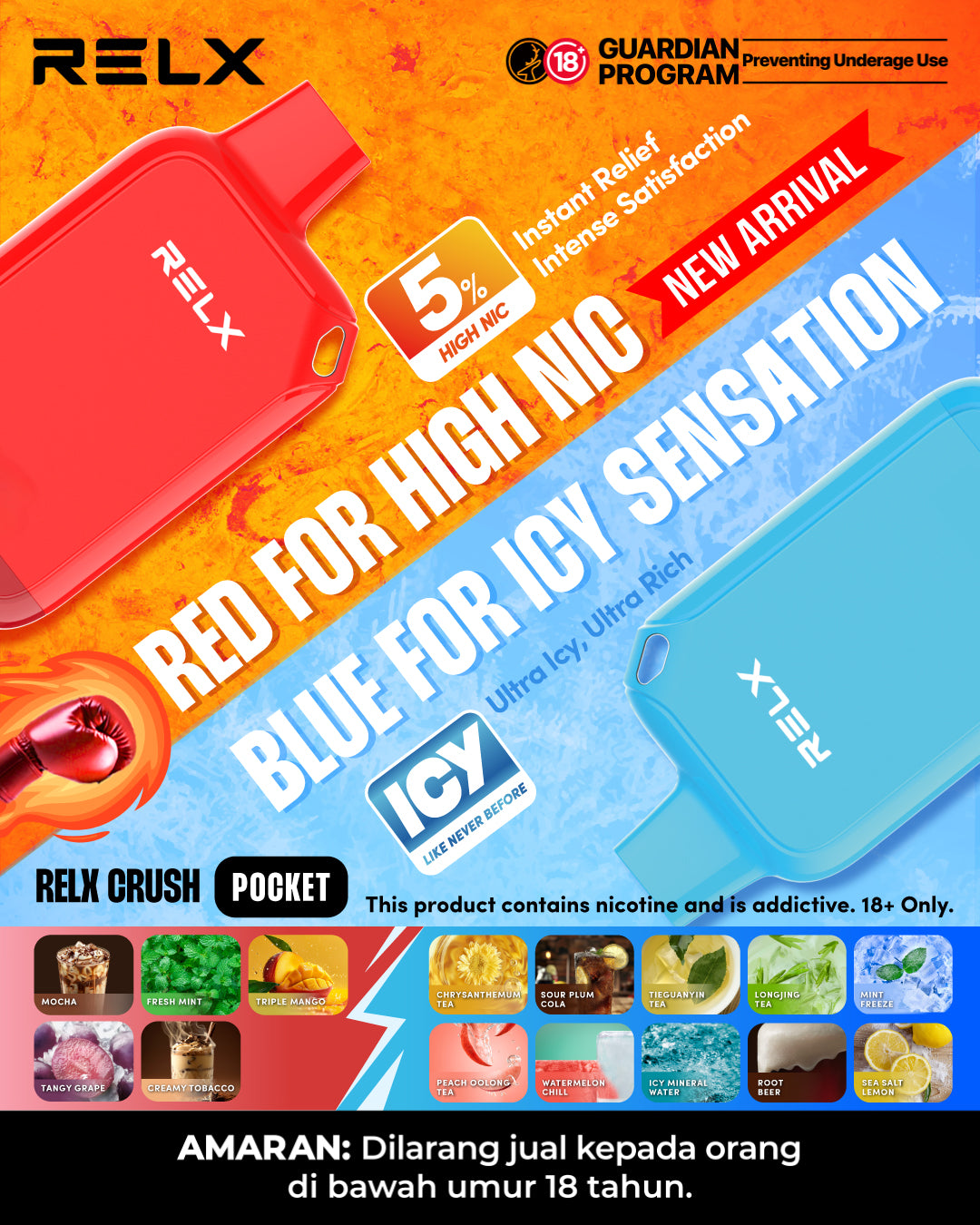 Shop RELX Crush Pocket 6000 Fresh Mint | RELX Malaysia