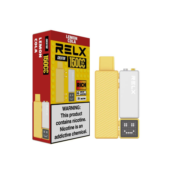 Buy RELX Malaysia MY Creator Kit 15000 Puffs Lemon Cola Price RM40 购买悦刻马来西亚Creator Kit1杆1弹套装灰黄杆柠檬可乐3价格40马币
