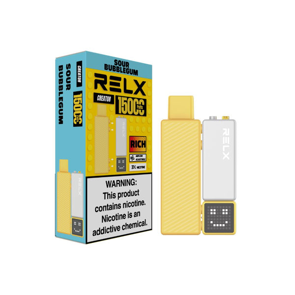 Buy RELX Malaysia MY Creator Kit 15000 Puffs Sour Bubblegum Price RM40 购买悦刻马来西亚Creator Kit1杆1弹套装灰黄杆酸泡泡糖价格40马币
