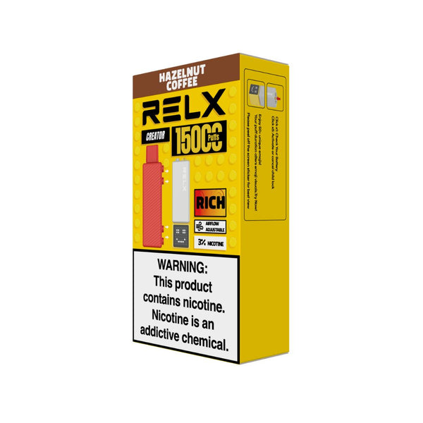 RELX Malaysia MY Creator Kit 15000 Puffs Hazelnut Coffee Package 3% Nicotine 悦刻马来西亚Creator Kit1杆1弹套装灰黄杆榛果拿铁3%尼古丁
